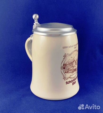 Немецкая пивная кружка с крышкой 1987 год