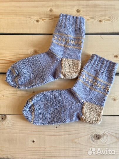 Носки ручной вязки шерстяные