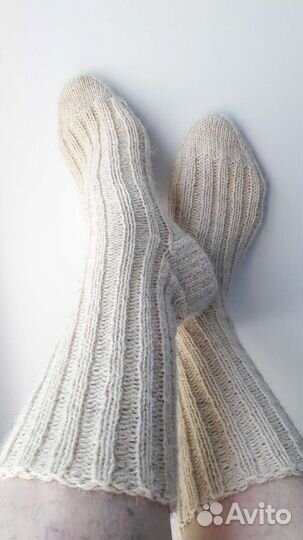 Носки шерстяные ручной вязки