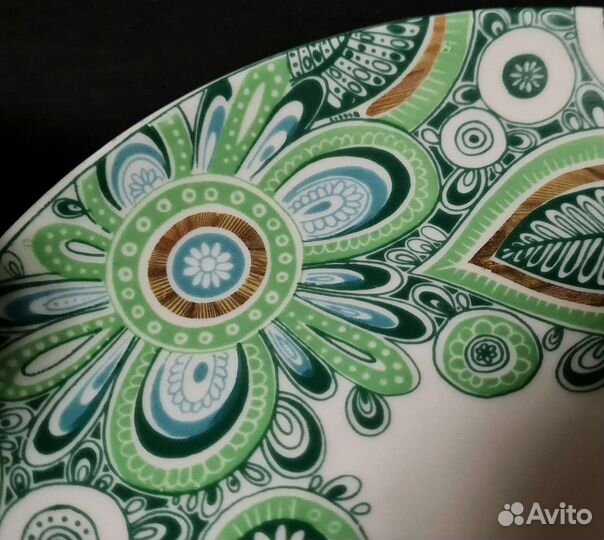 Чайная пара зеленые цветы лфз СССР редкая