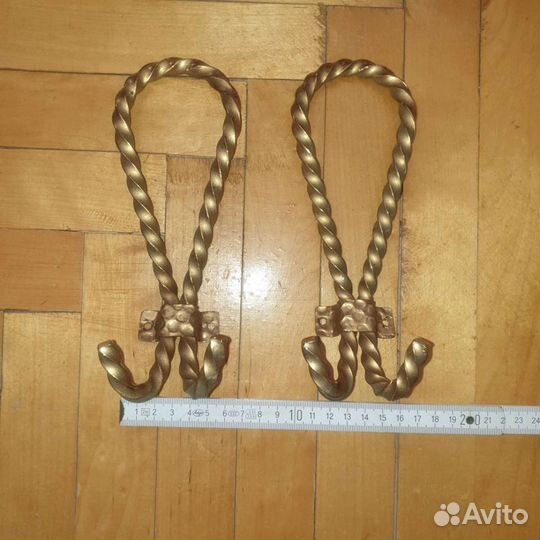 Вешалка крючки латунь* 2 крючка держатель ключница