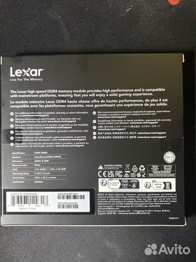 Оперативная память Lexar thor OC DDR4 3600MHz32GB