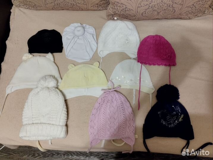 Теплые и тонкие шапочки, панамка, кепки на девочку