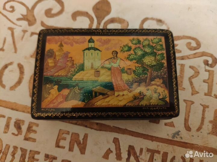 Шкатулка палех СССР Лебёдушка Мстера