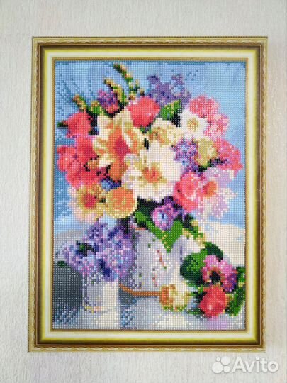 Новая картина алмазная мозаика вышивка цветы