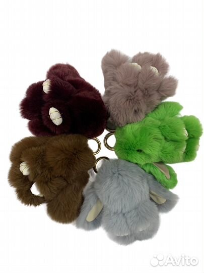Брелок Кролик из меха кролика 15 см