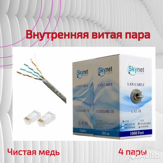 Кабель витая пара utp 5e медь