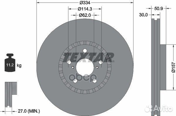 Диск тормозной передний правый lexus GS 3.0/4.3