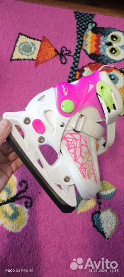 Коньки детские раздвижные р 27 30 для девочки