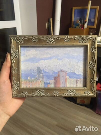 Картина маслом городской пейзаж