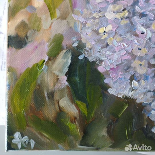 Картина маслом на холсте цветы Сирень