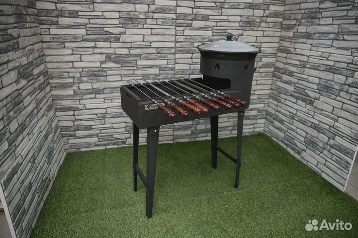 Мангал с печью под казан