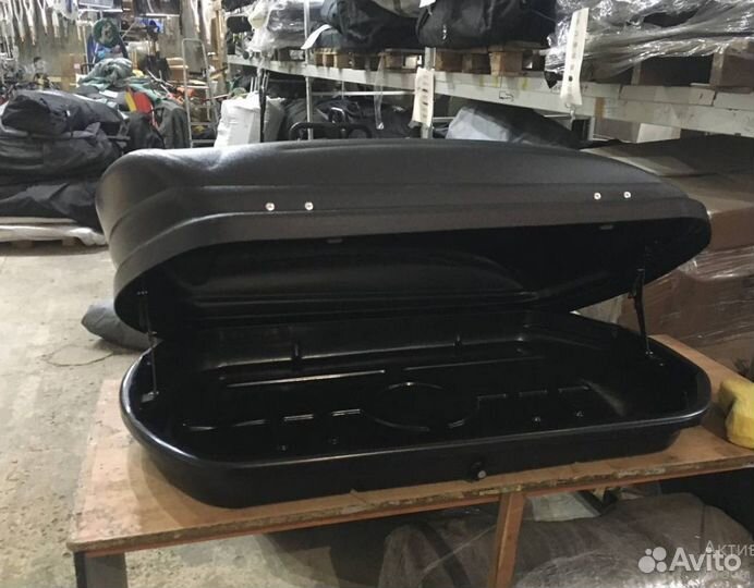 Автобокс на крышу 350 л черный б/у