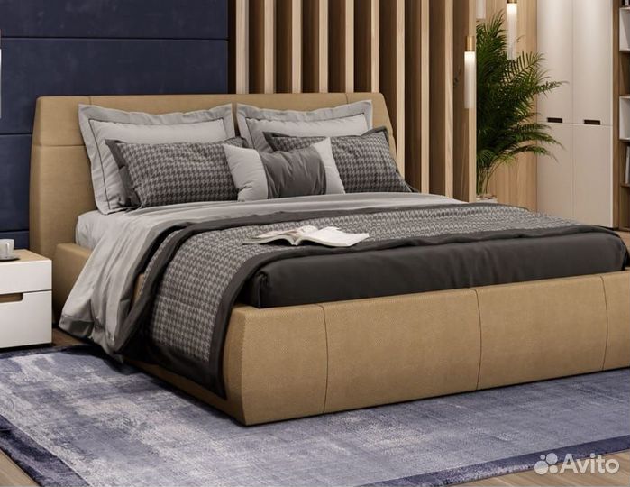 Кровать и прикроватные тумбочки