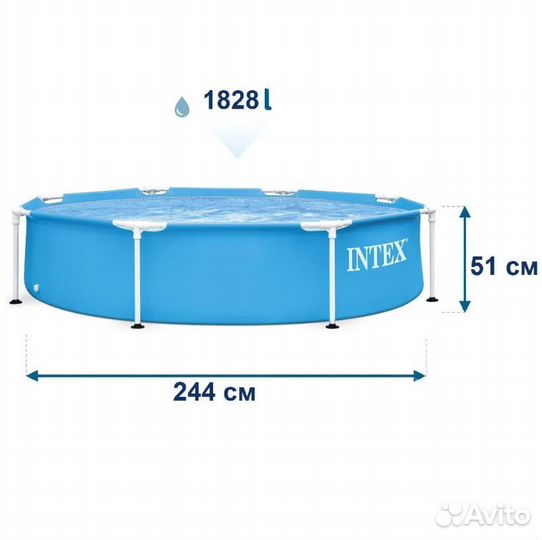 Каркасный бассейн Metal Frame 244х51см, 1828л