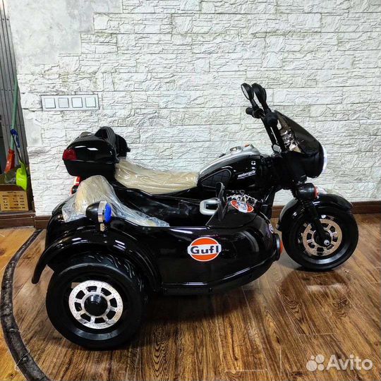 Детский электромобиль мотоцикл с люлюкой