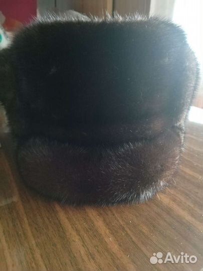 Норковая шапка мужская,почти новая,мех плотный