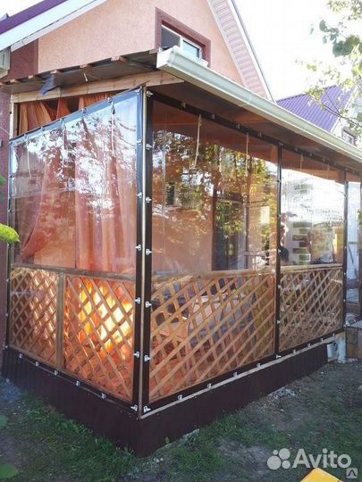 Мягкие, гибкие окна для террасы, беседки под ключ