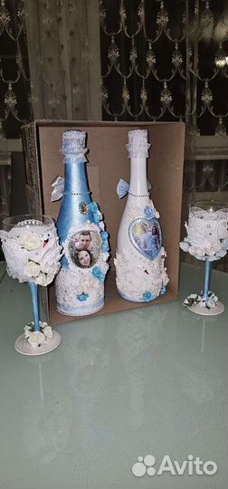 Серверовка,свадебные бокалы