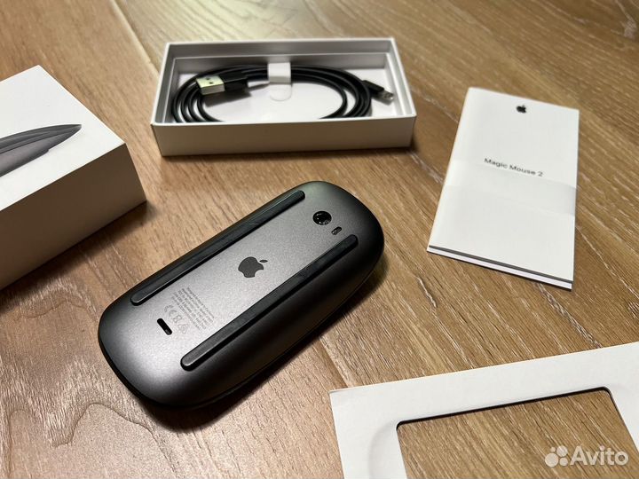 Apple Magic Mouse 2 space gray с черным кабелем