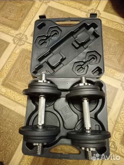 Гантели разборные 20кг диски блины 5кг гриф