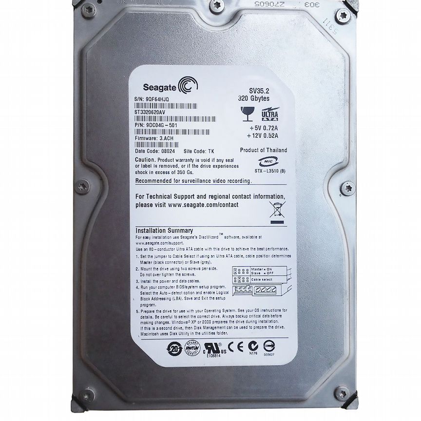 [ST3320620AV] Жесткий Диск Seagate 320gb Ide 3.5 St3320620av