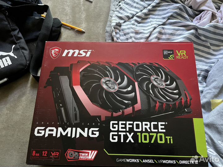 Видеокарта gtx 1070 ti 8gb MSI (не рабочая)