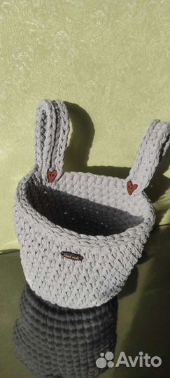 Корзина вязаная подвесная для детской кроватки