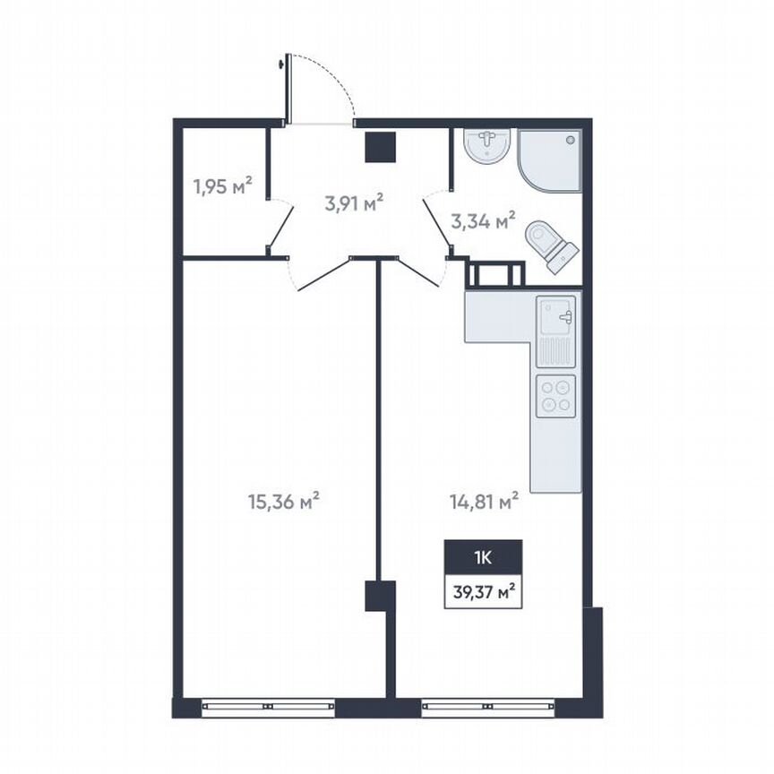 1-к. квартира, 39,5 м², 18/18 эт.