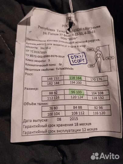 Спецодежда зимняя