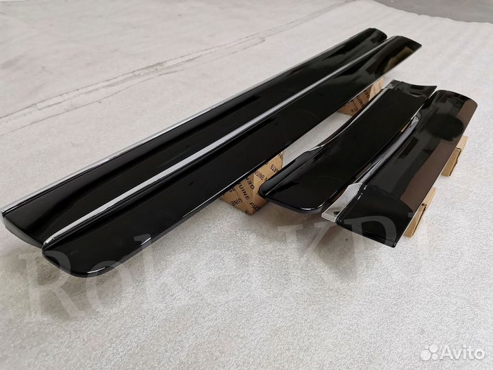 Молдинги дверей Prado 150 стиль lexus Черные