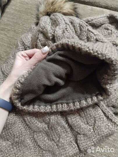 Комплект шапка и снуд женский