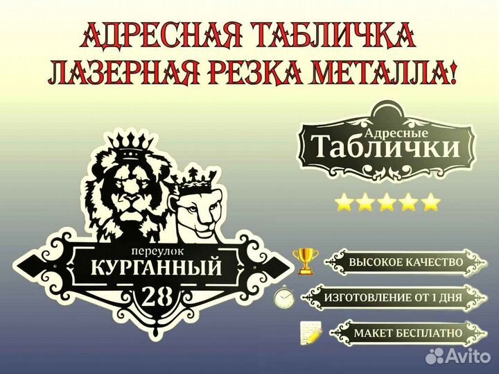 Адресная табличка металлическая