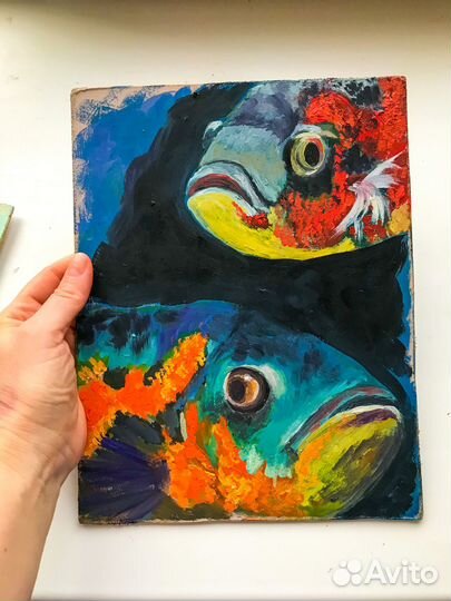 Картина маслом Рыбы