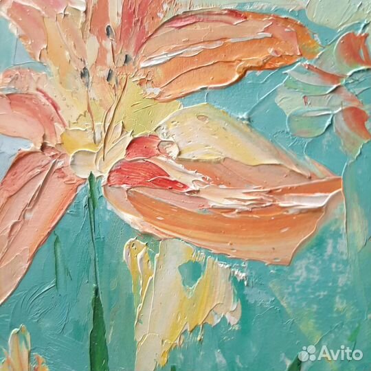 Картины маслом цветы пейзаж миниатюры на картоне