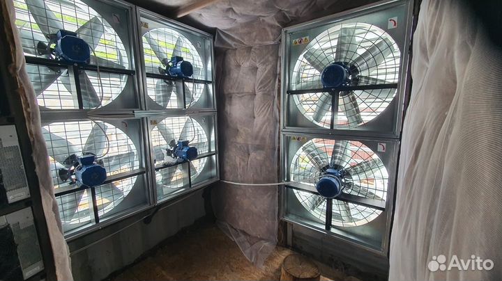 Вентилятор осевой промышленный 380V с жалюзи