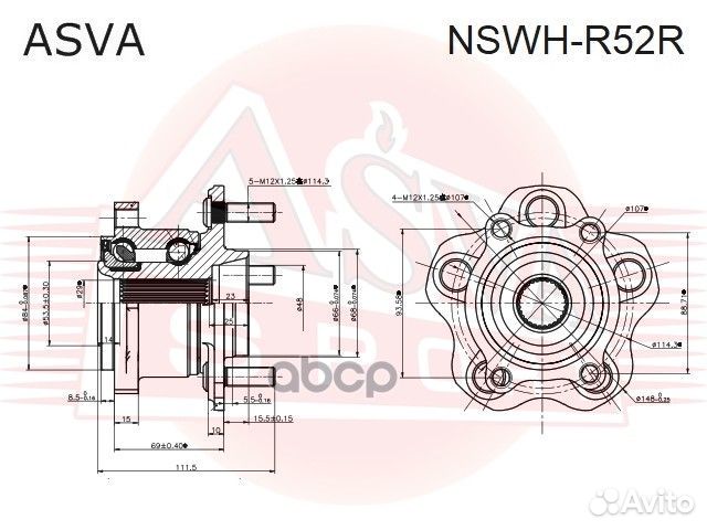 Ступица nissan pathfinder R52 2014 asva nswh-R