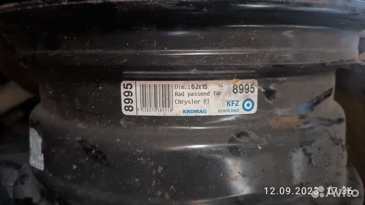 Диск KFZ 8995 черный 15 6.0j 5x100 ET36.5 DIA57.1