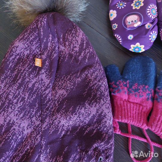 Шапка шлем и варежки Nels