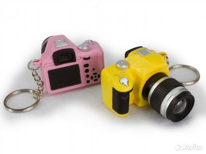 Брелок фотоаппарат свет + звук (синий)