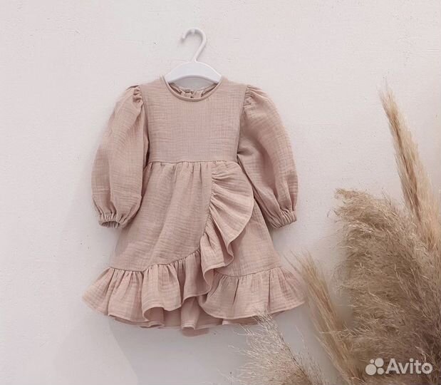 Платье муслин персиковое 86 размер