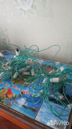 Провода и лампочки, на елку 9,2м,7,8м, без вилки