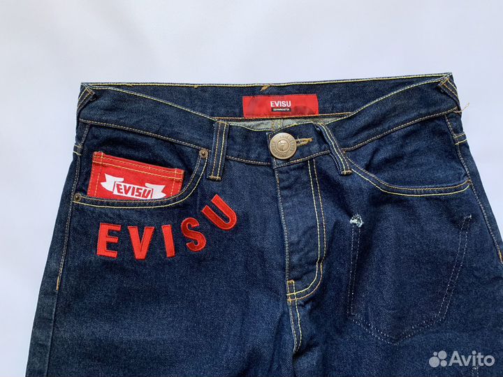 Джинсы evisu широкие