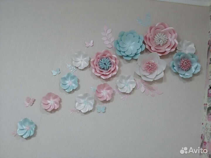 Дизайнерские цветы на стену