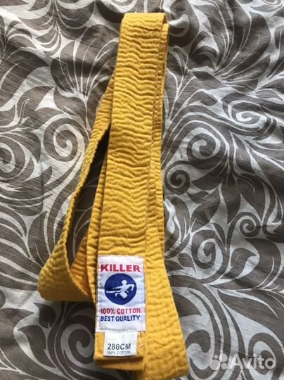 Пояс для дана тхэквондо желтый