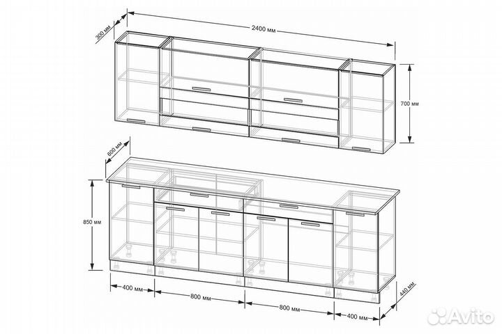 Готовые кухни прямые
