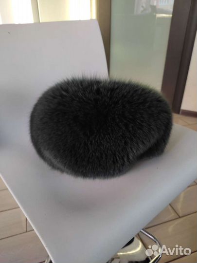 Берет песцовый(темно зелёный)