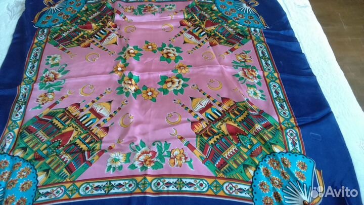 Платок, натуральный атлас. Африка времен СССР