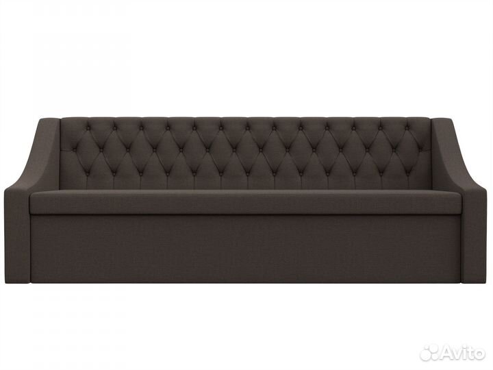 Диван кухонный прямой Мерлин, рогожка, амур коричневый