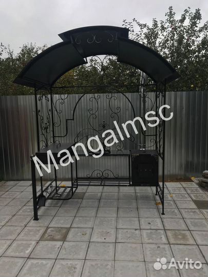 Мангал с печью под казан